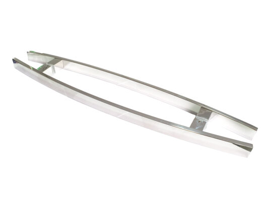 Puxador Porta Pivotante Portão Duplo Inox 304 100cm Chato Curvo Puxador Porta Pivotante Portão Duplo Inox 304 100cm Chato Curvo