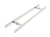 Puxador Porta Pivotante Portão Duplo Inox 304 120cm Chato