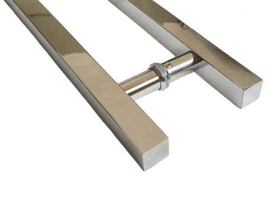 Puxador Porta Pivotante Portão Duplo Inox 304 45cm Quadrado Puxador Porta Pivotante Portão Duplo Inox 304 45cm Quadrado