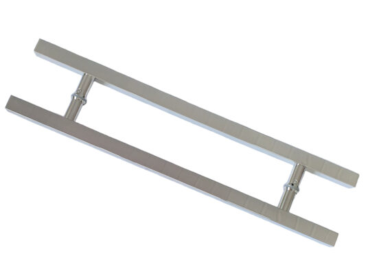 Puxador Porta Pivotante Portão Duplo Inox 304 80cm Quadrado Puxador Porta Pivotante Portão Duplo Inox 304 80cm Quadrado