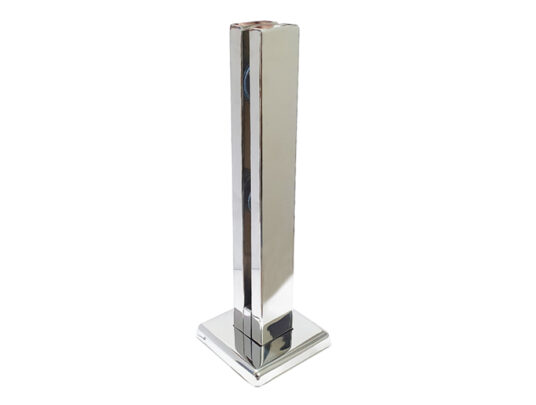 Coluna Torre Pinça 2 Furos para Guarda Corpo de Vidro em Aço Inox 304 30cm Coluna Torre Pinça 2 Furos para Guarda Corpo de Vidro em Aço Inox 304 30cm