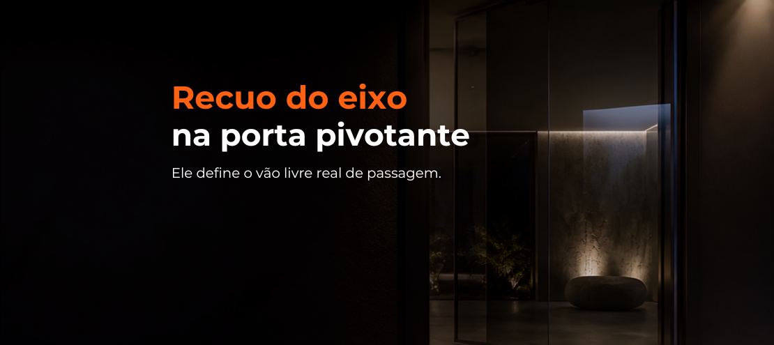 Recuo do eixo: o número que define como a sua porta pivotante abre Recuo do eixo: o número que define como a sua porta pivotante abre